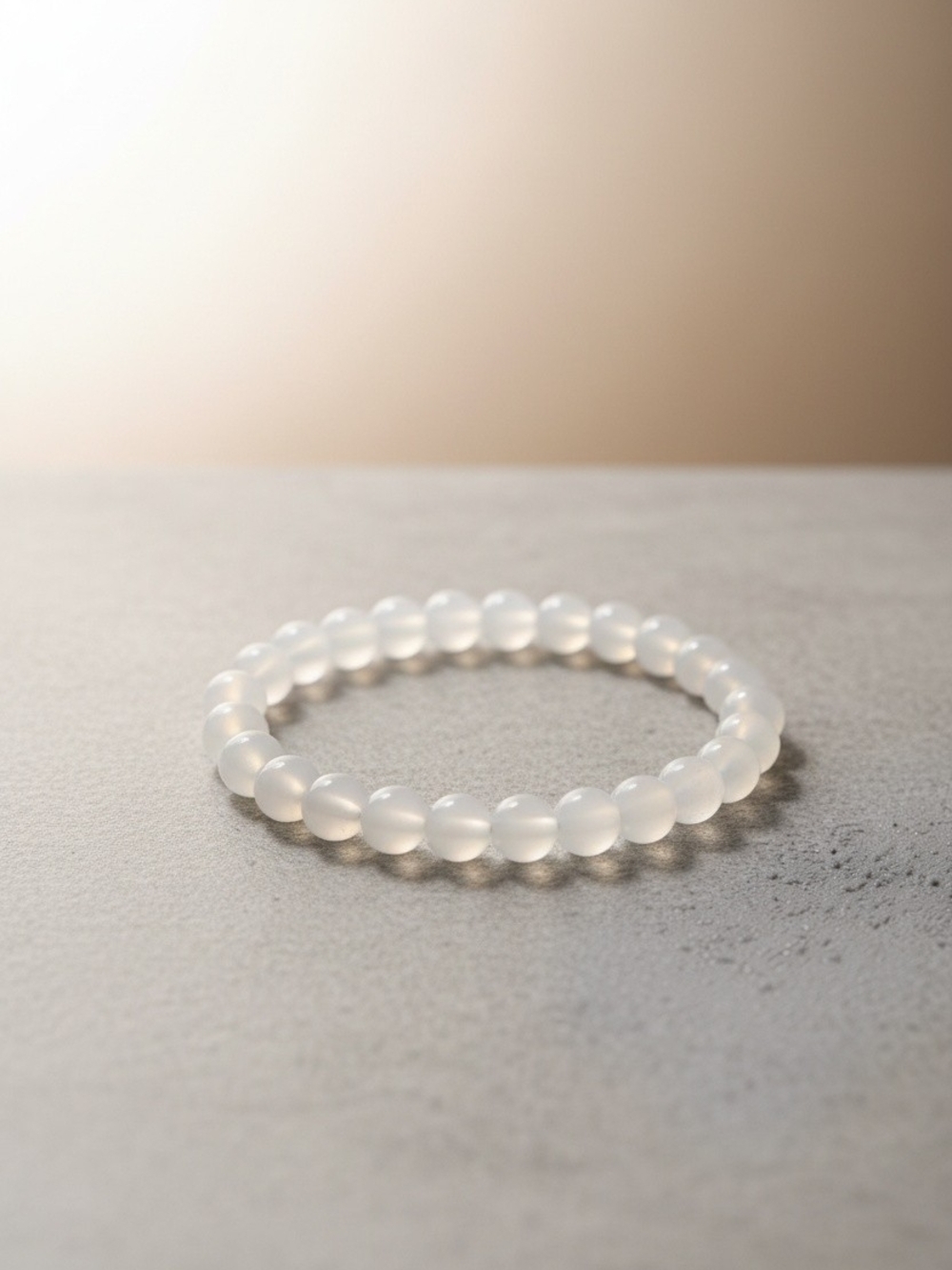 Classic White Bead Stretch Bracelet - Women Jewelry